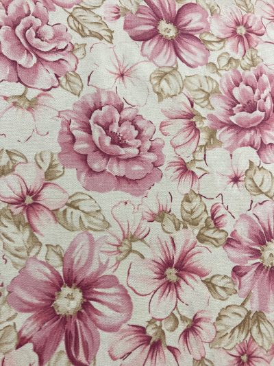 Velvetón estampado flor rosa