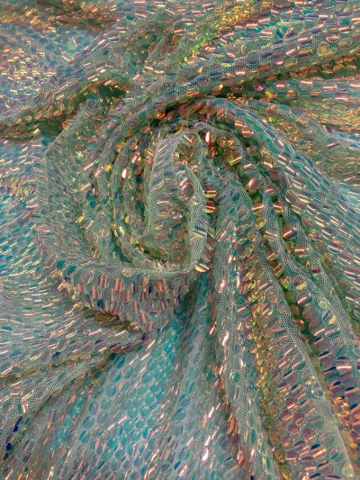 Lentejuela curvada verde agua