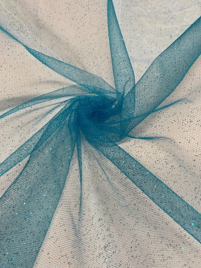 Tul glitter turquesa