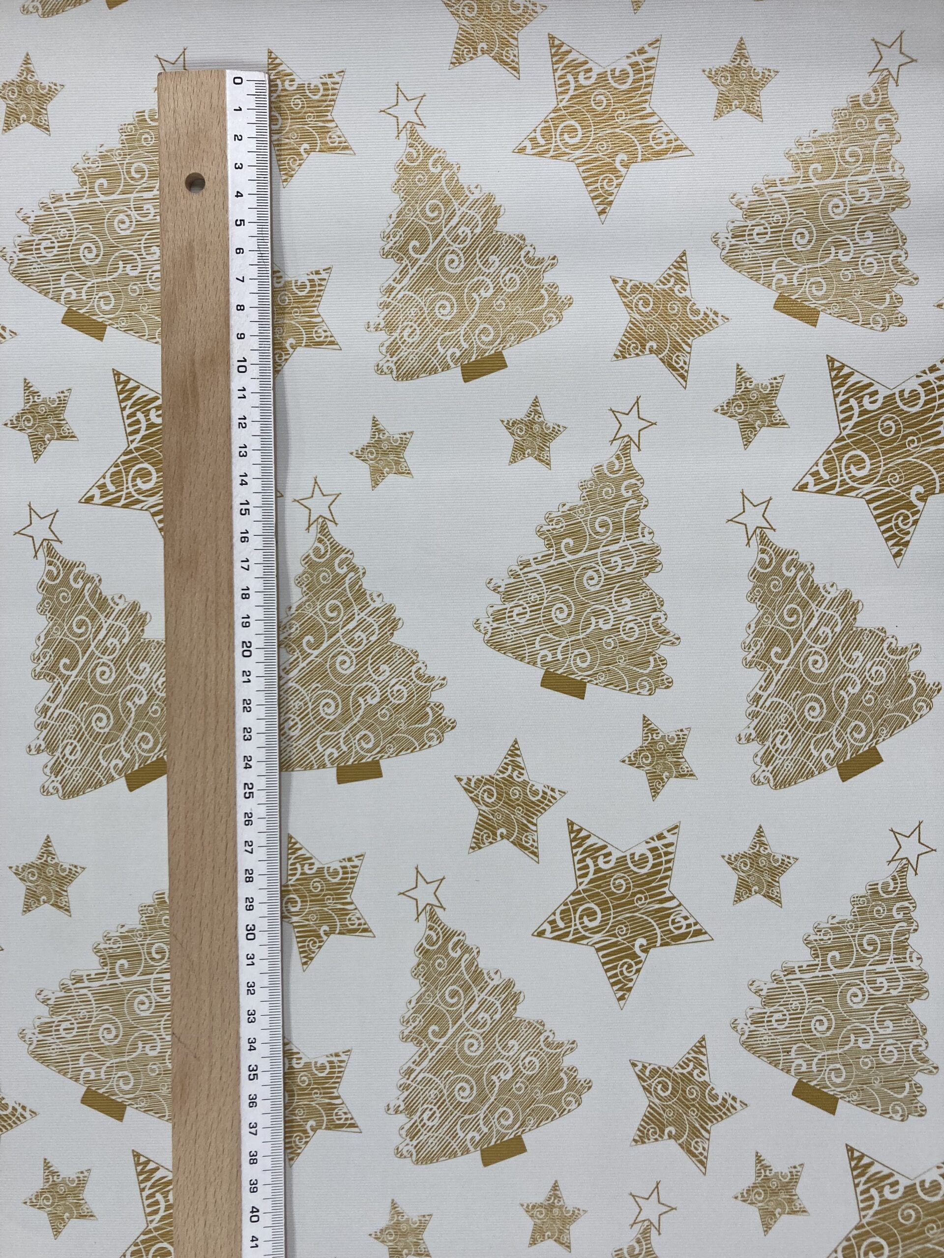 Mantel PVC Amapola Navidad Arbol beig