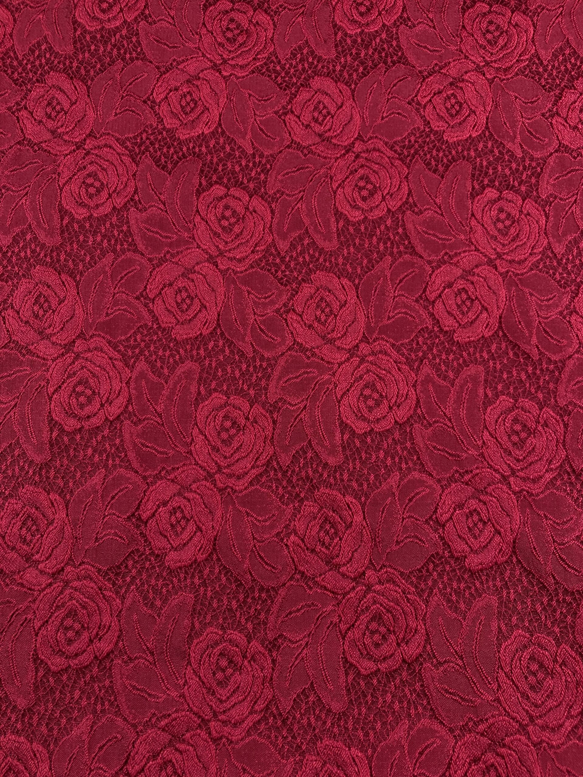 Jacquard Cloqué flores frambuesa