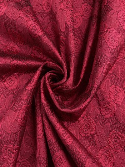 Jacquard Cloqué flores frambuesa