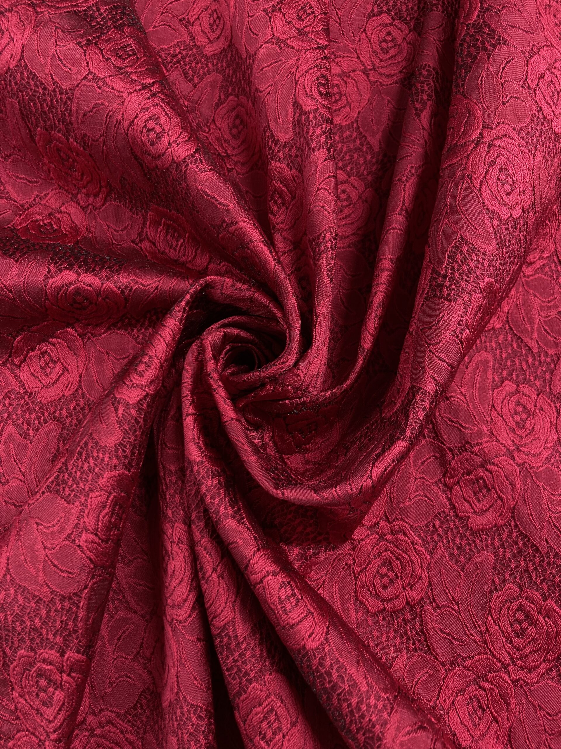 Jacquard Cloqué flores frambuesa