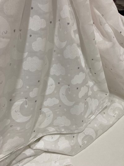 Visillo infantil lunas blanco