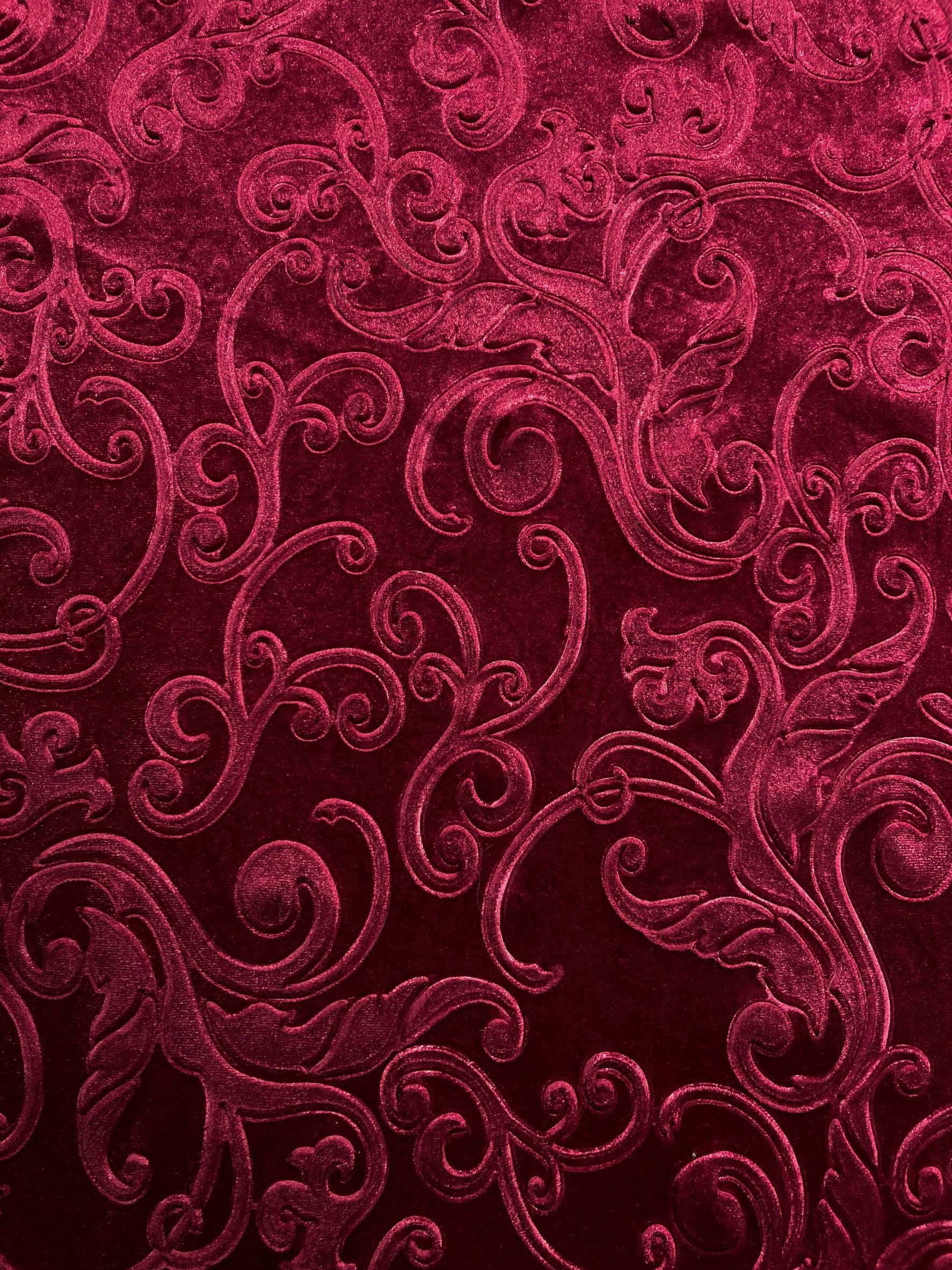 Terciopelo gofrado burdeos