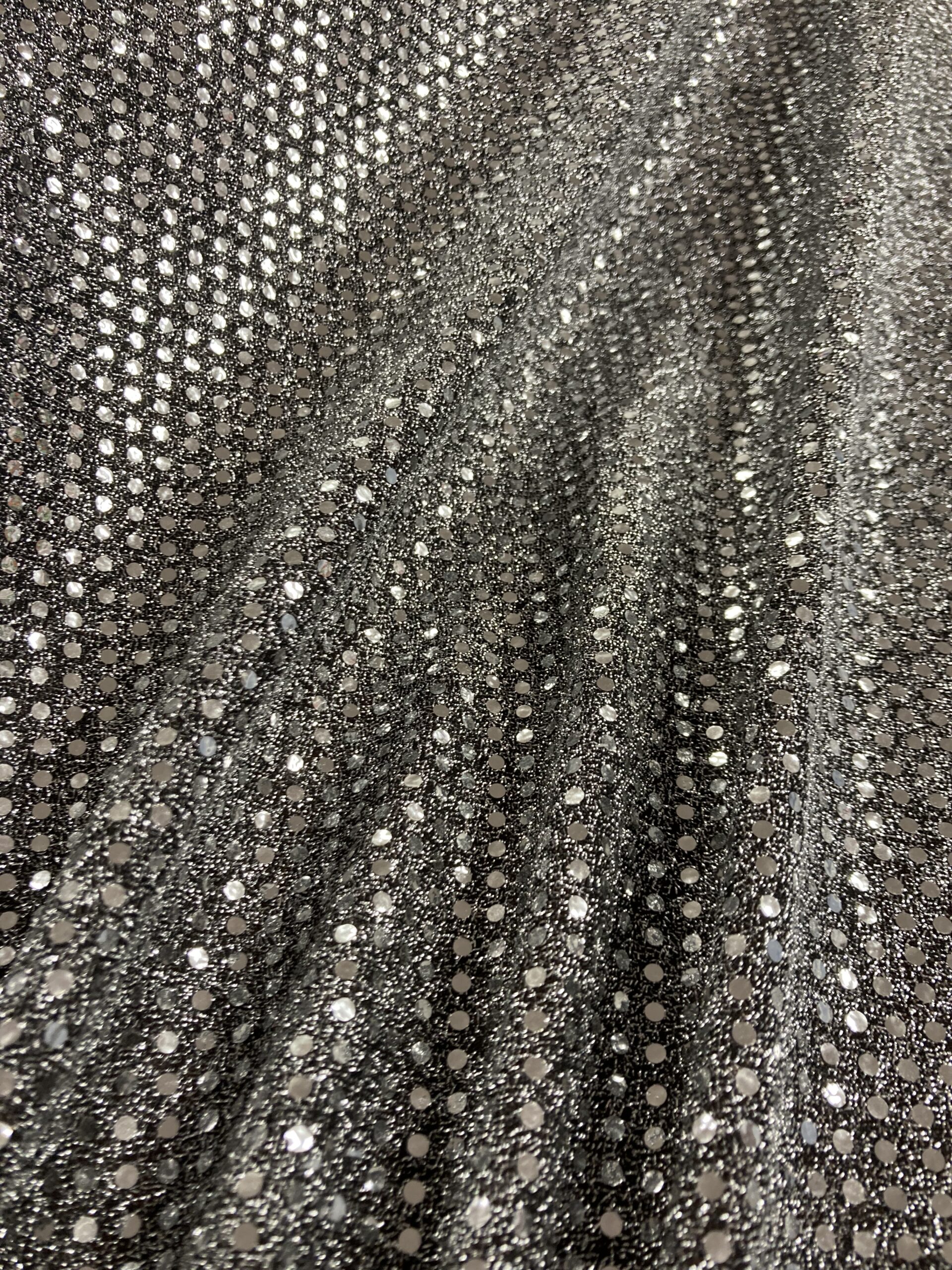 Lamé falsa lentejuela plata f. negro/plata