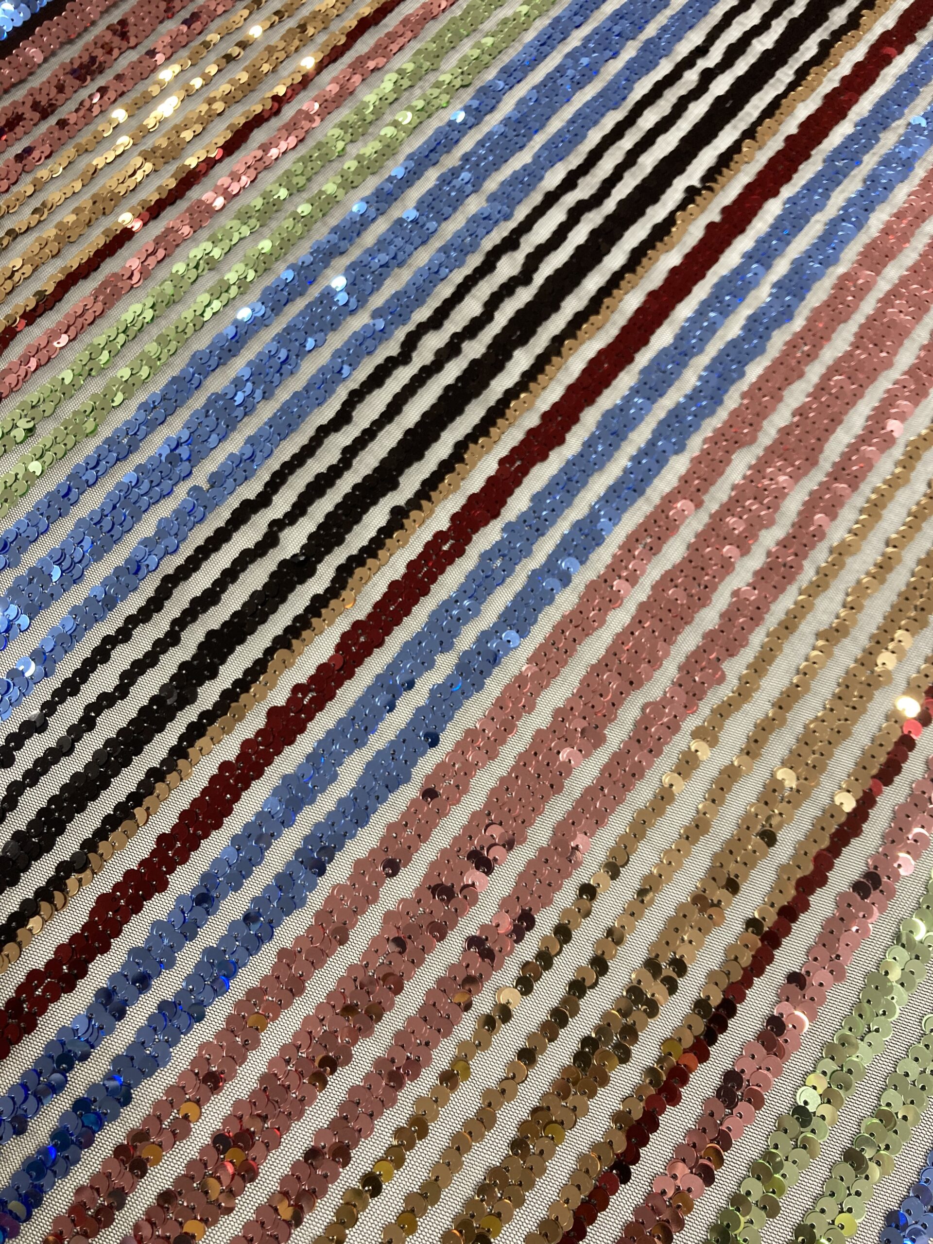 Lentejuelas rayas multicolor