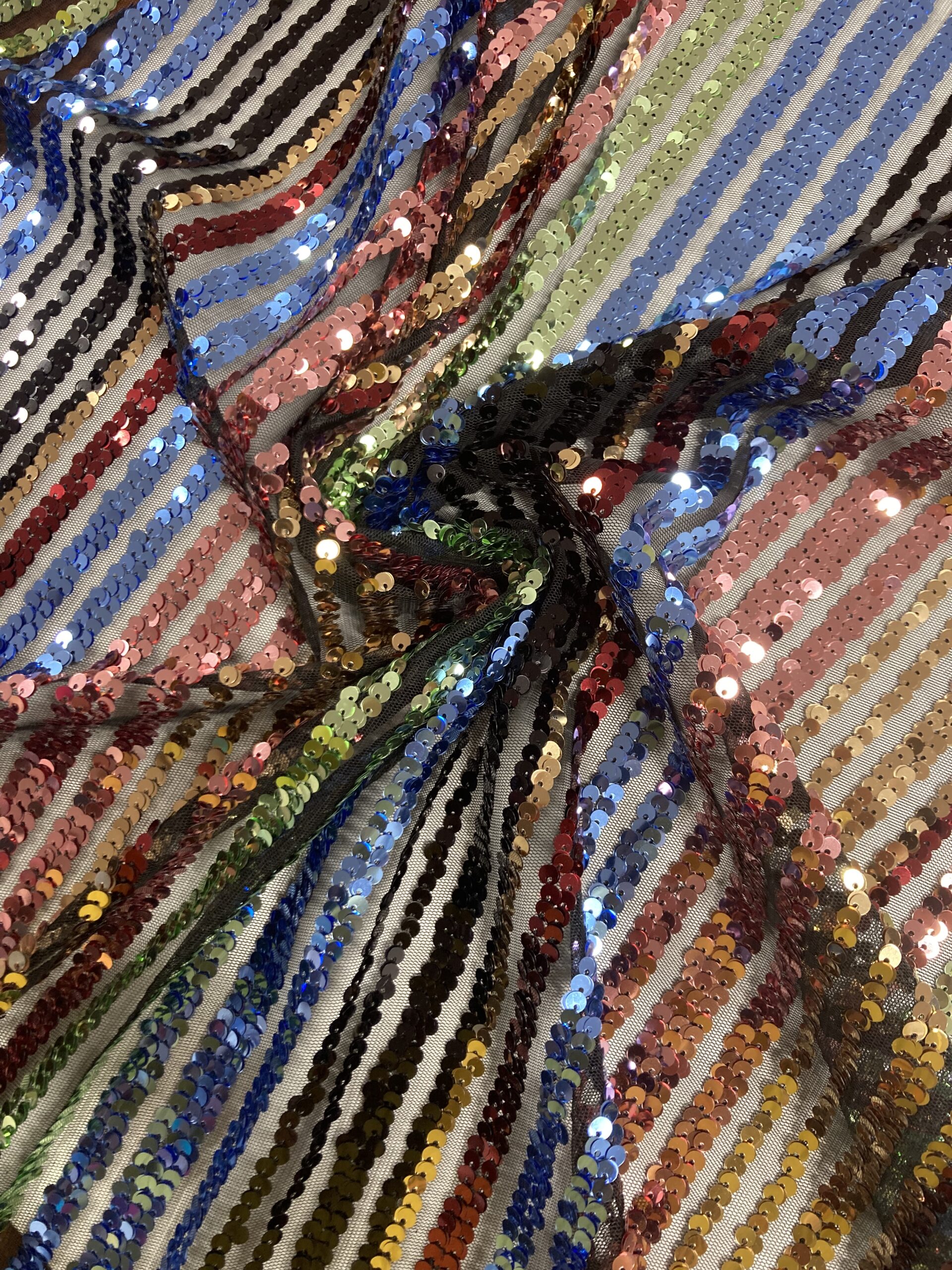 Lentejuelas rayas multicolor