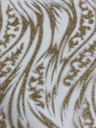 Tul gliter flocado plata/oro