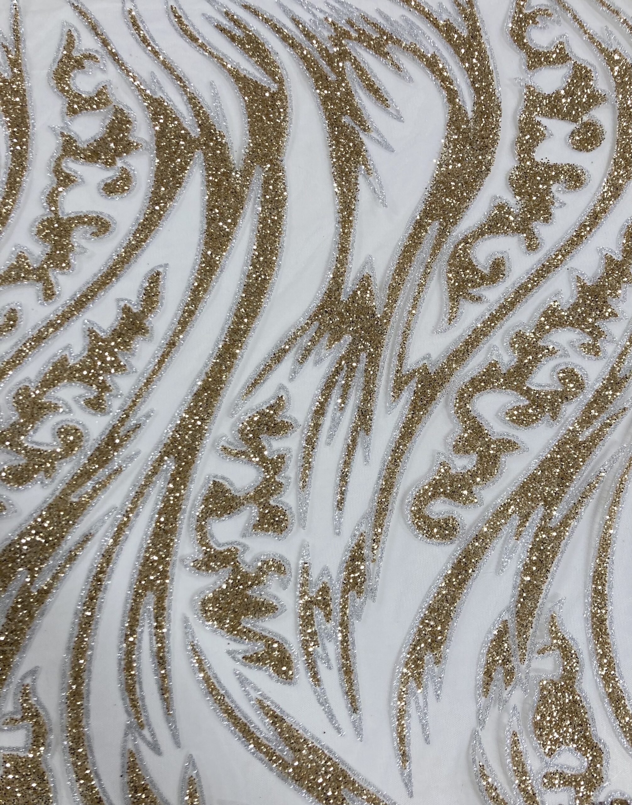 Tul gliter flocado plata/oro