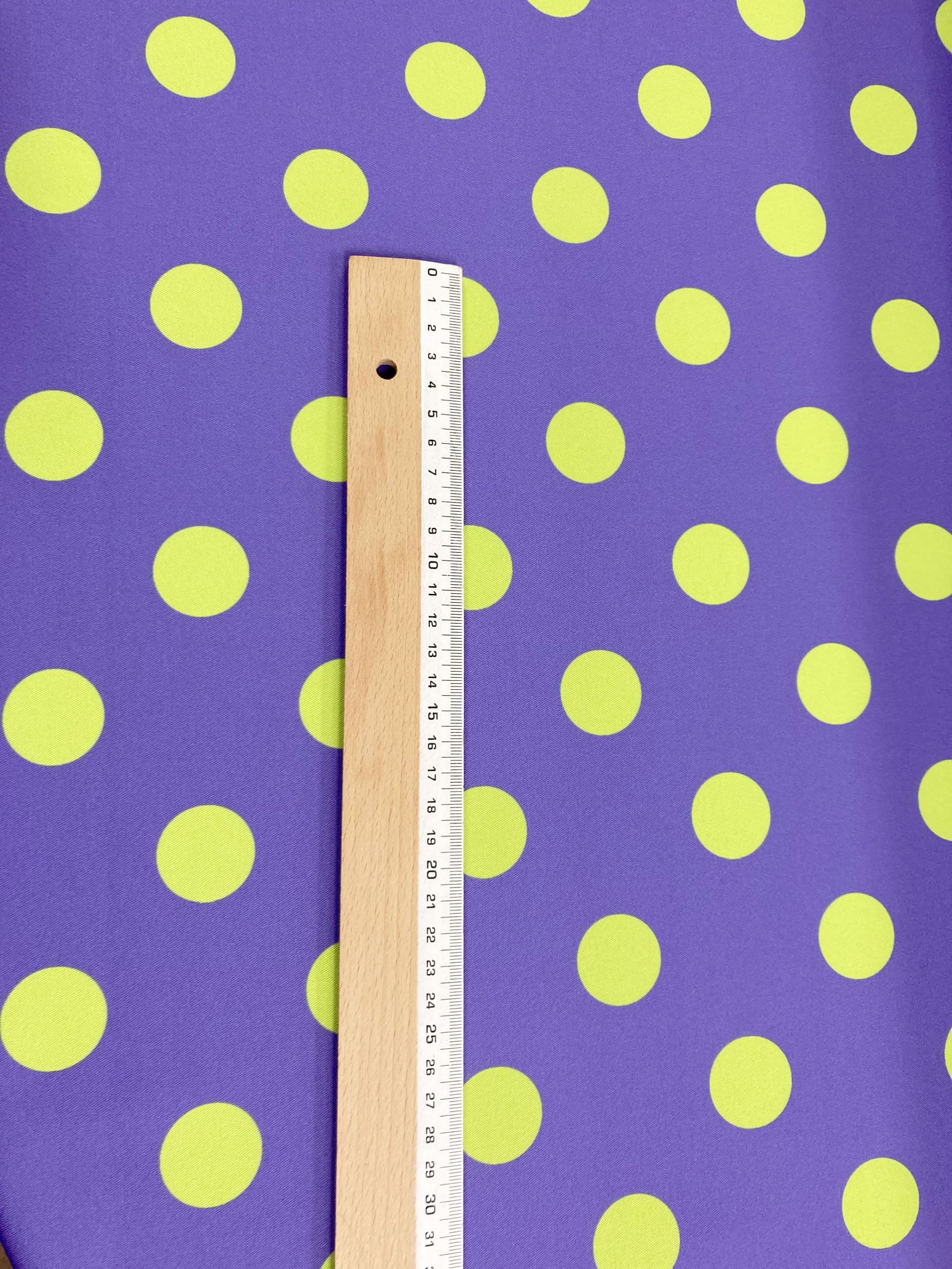 Bielástico gabardina morado lunar m. pistacho*