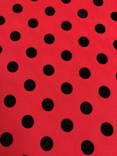 Strech rojo lunar flocado terciopelo negro*