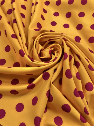 Bielástico lunar frambuesa f.mostaza