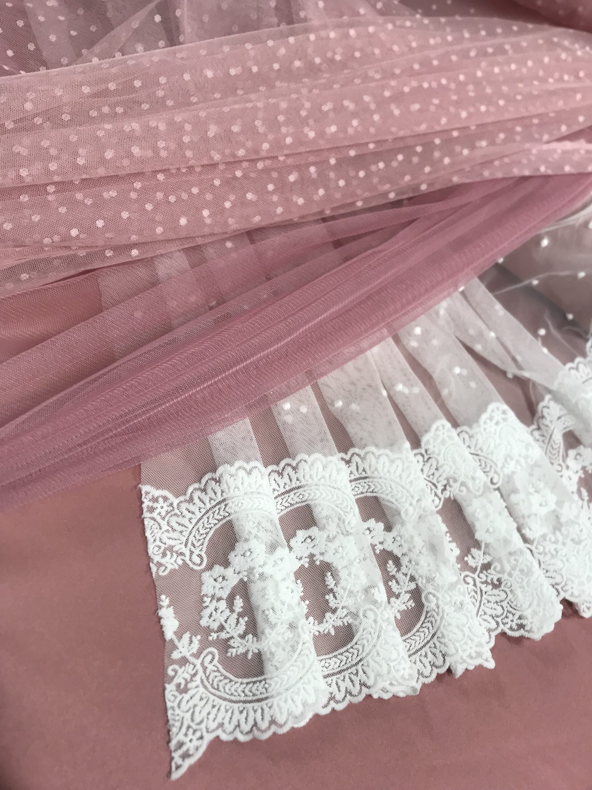 Tul bordado Talia Blanco