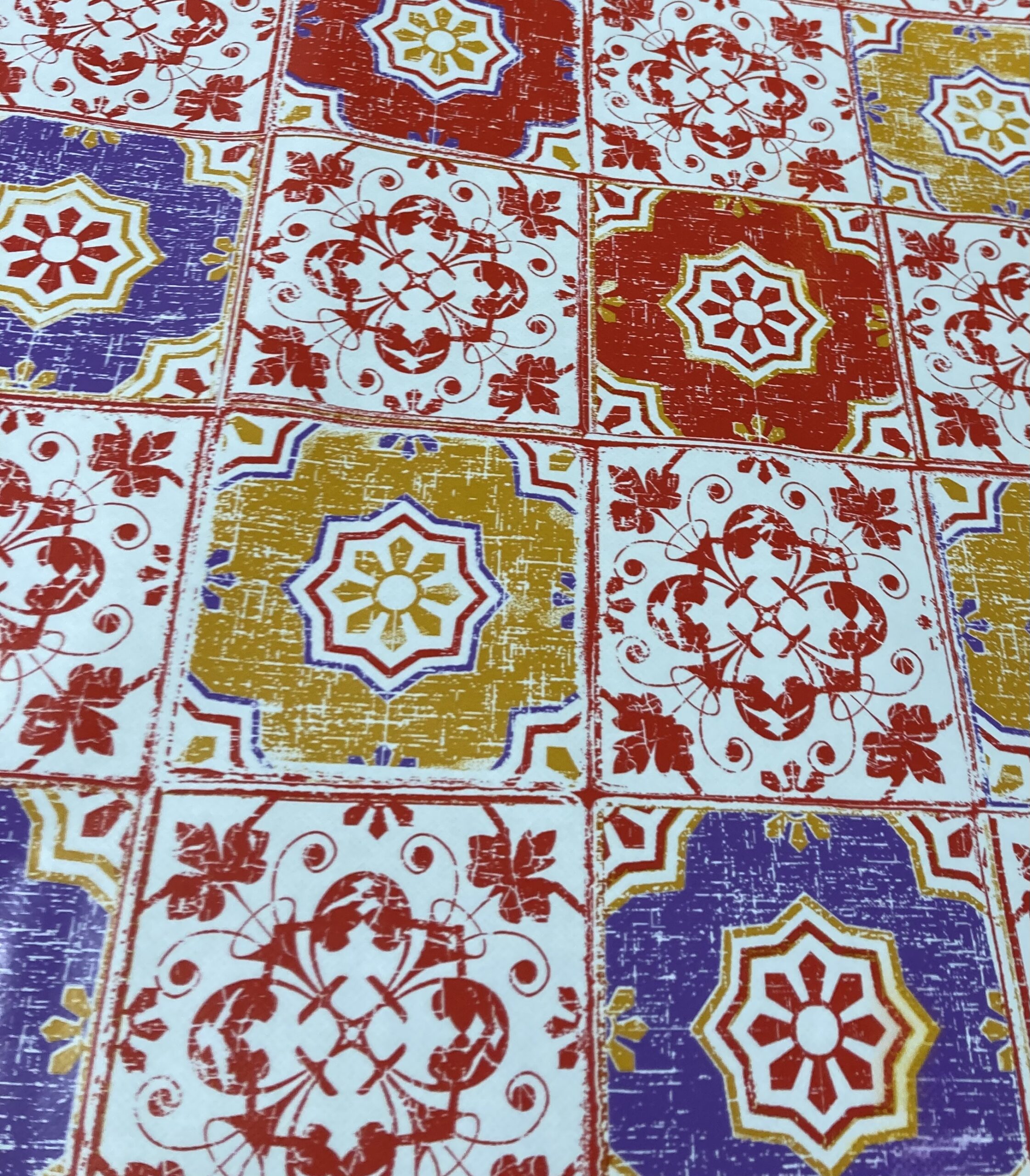 Mantel PVC azulejo rojo