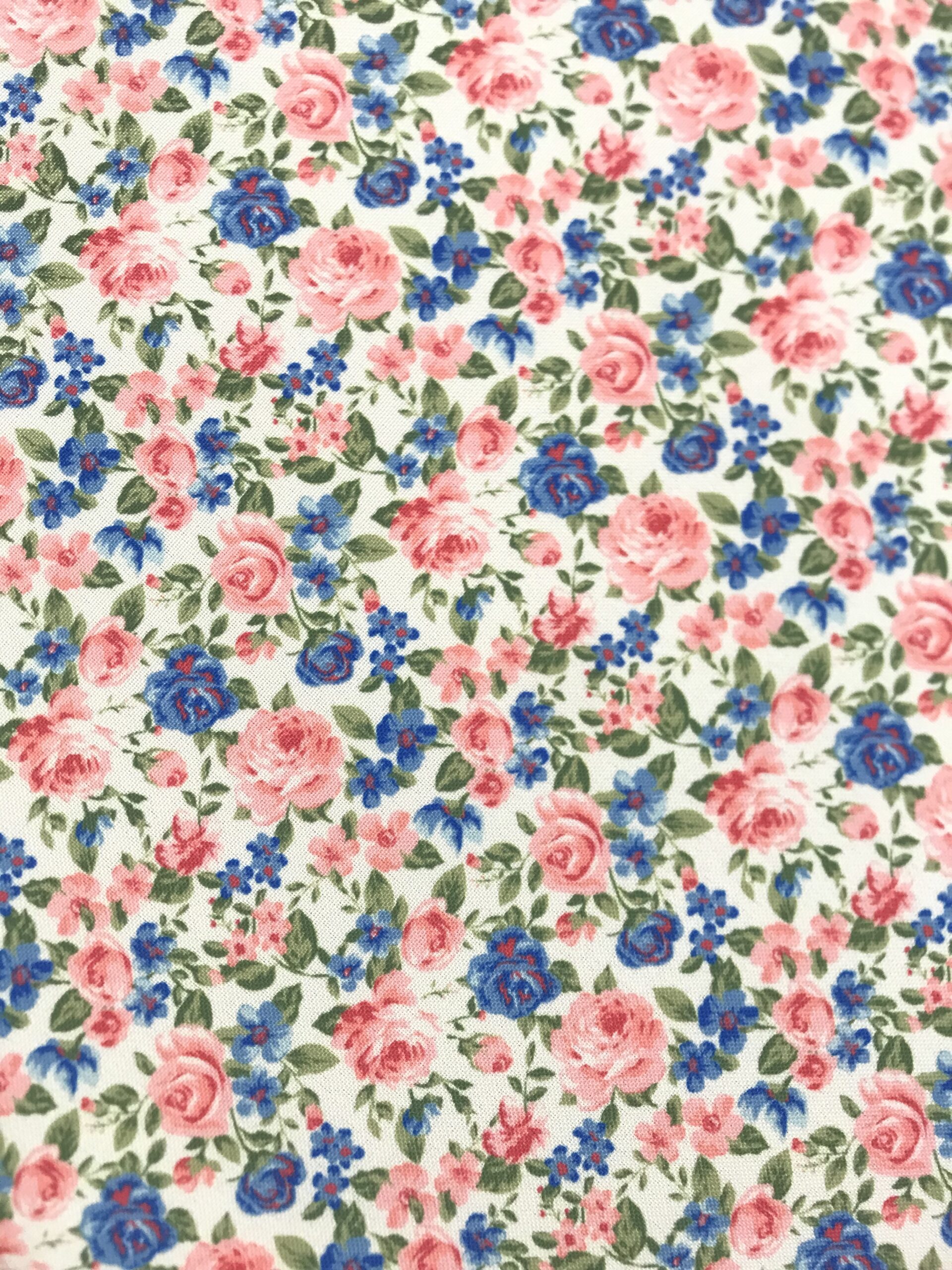 Strech flores azul/rosa