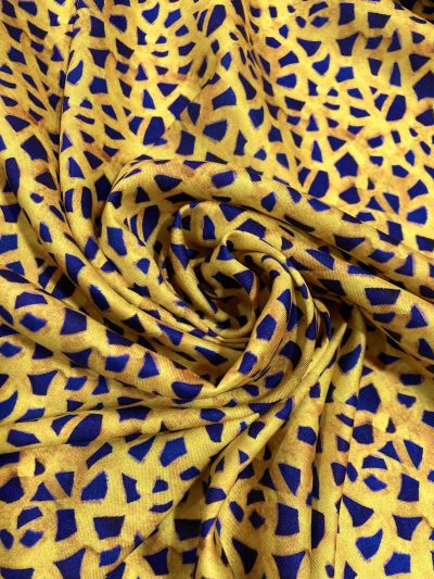 Satén mosaico mostaza/morado