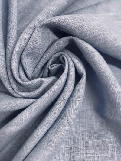 Lino lavado azul empolvado