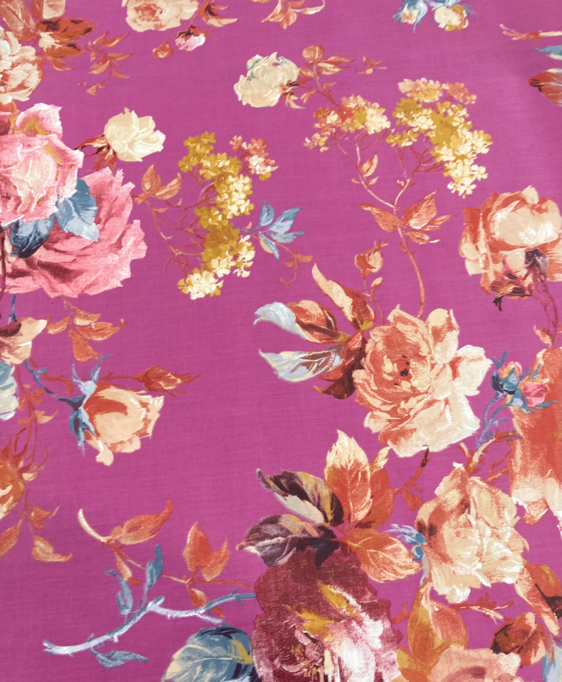 Popelín flamenca flor azahara