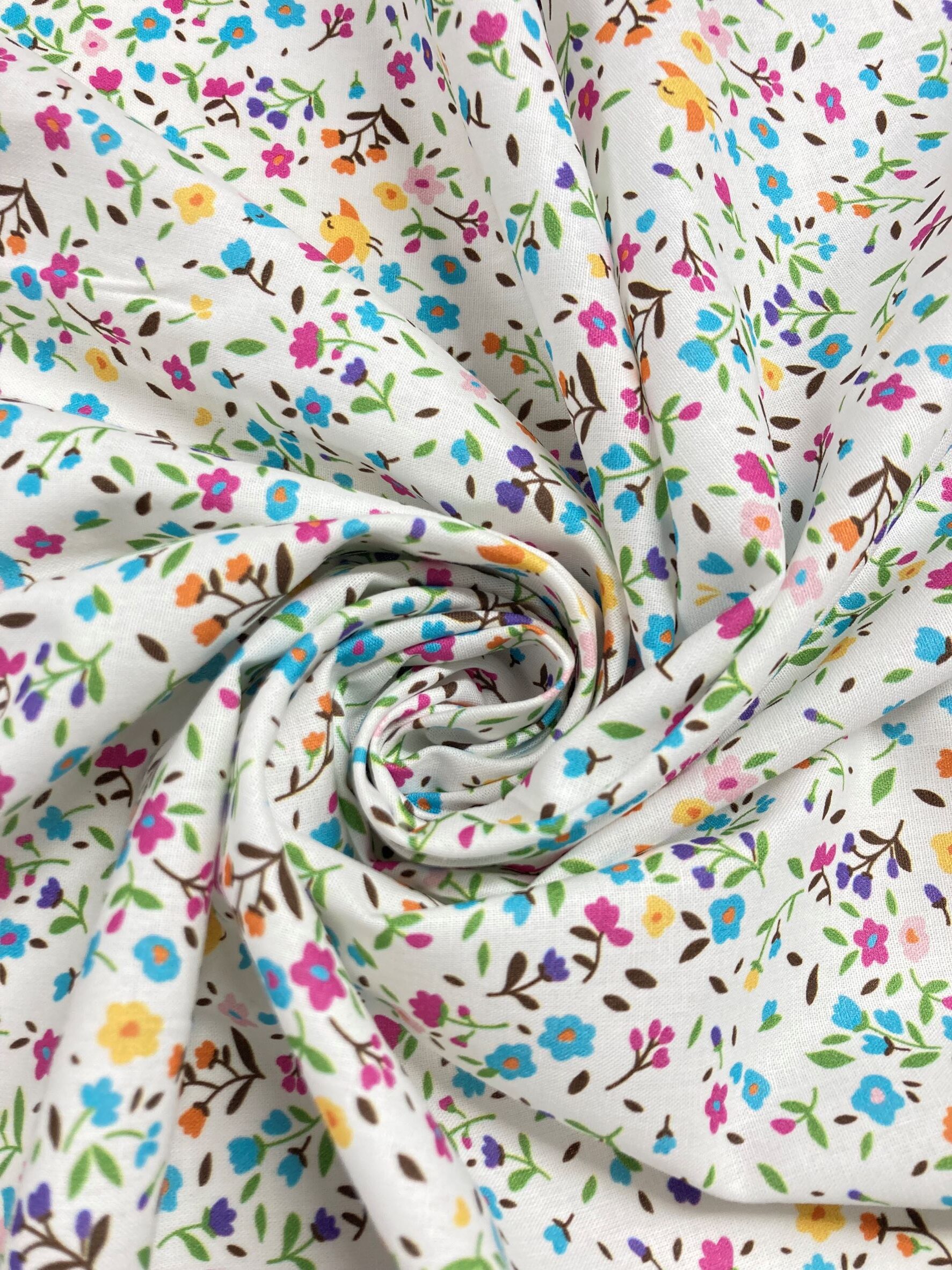 Algodón Primavera Flores