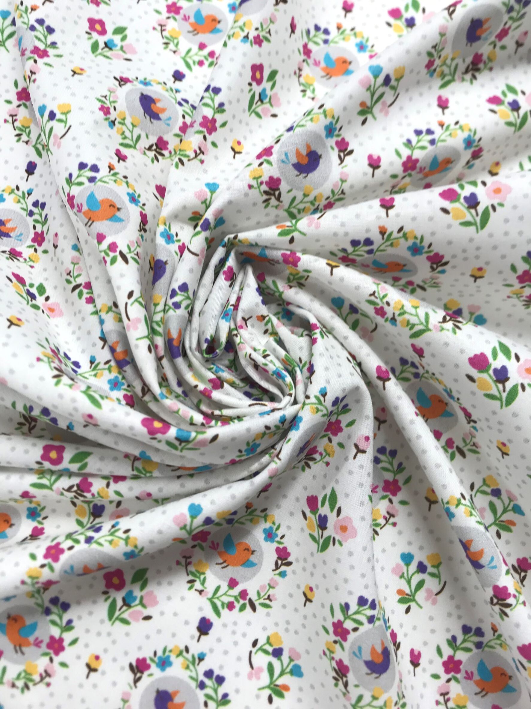 Algodón Primavera Pajaritos