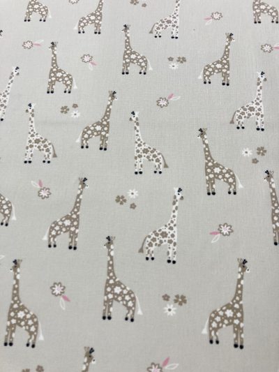 Algodón África Jirafas Beig