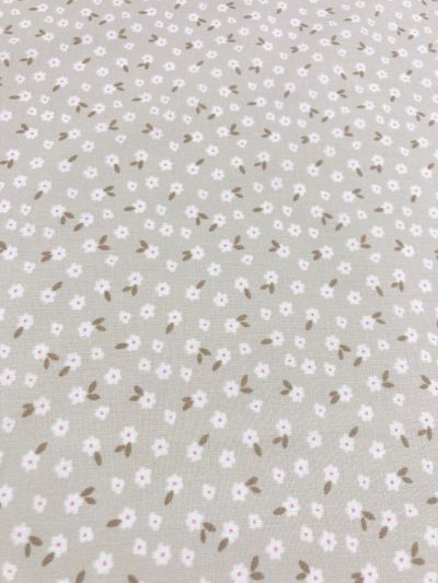 Algodón África Florecillas Beig