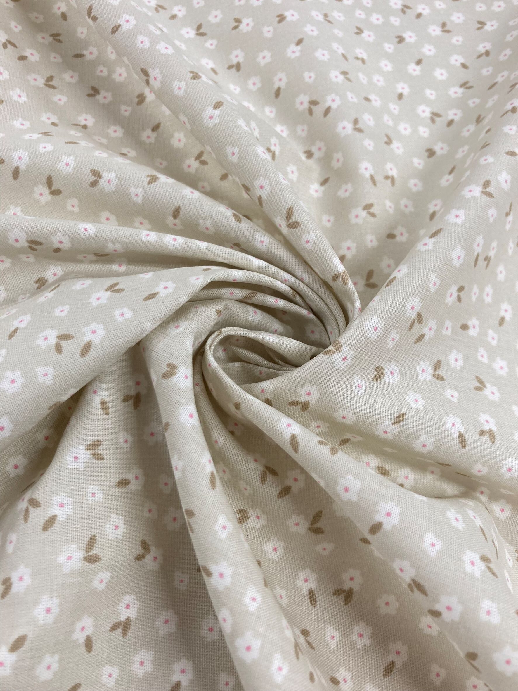 Algodón África Florecillas Beig