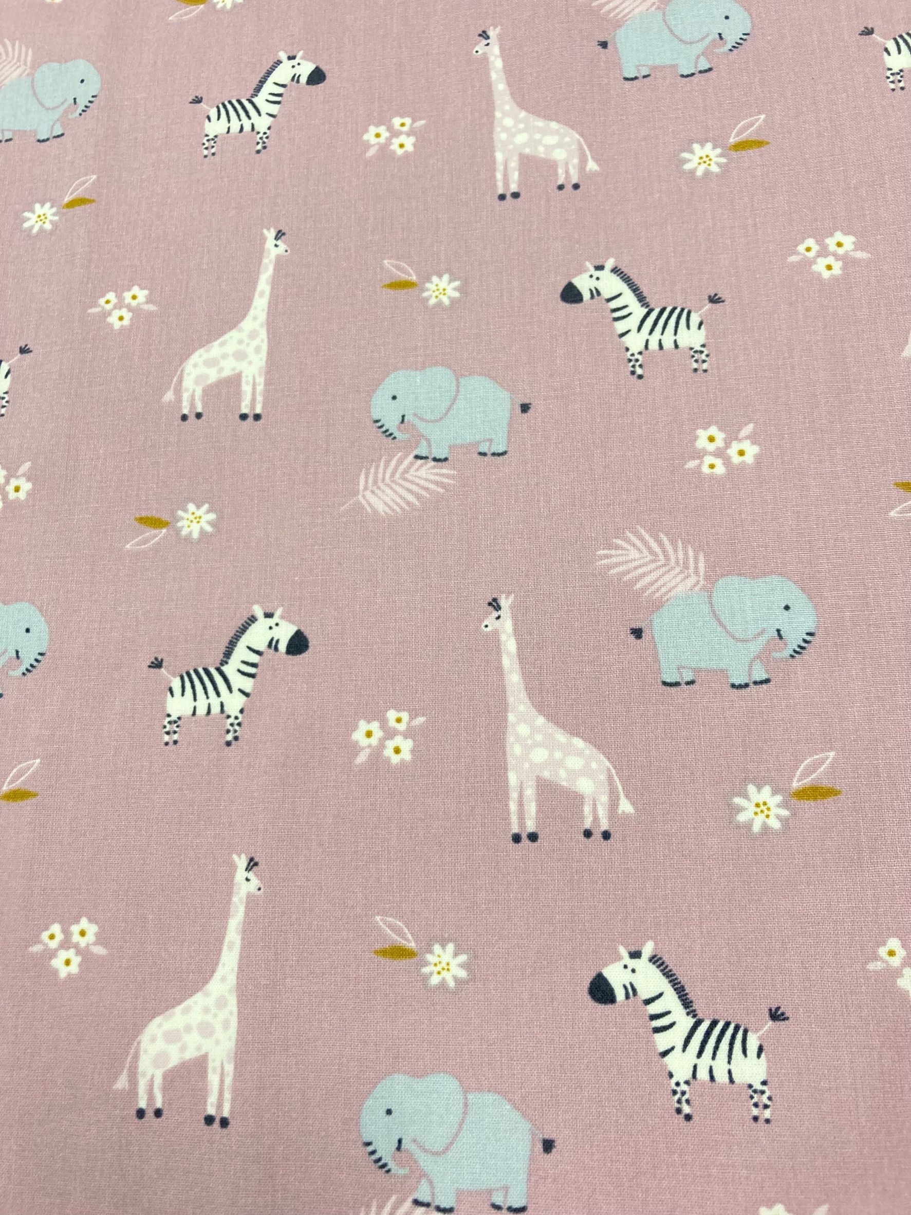 Algodón África Jirafas Rosa Maquillaje