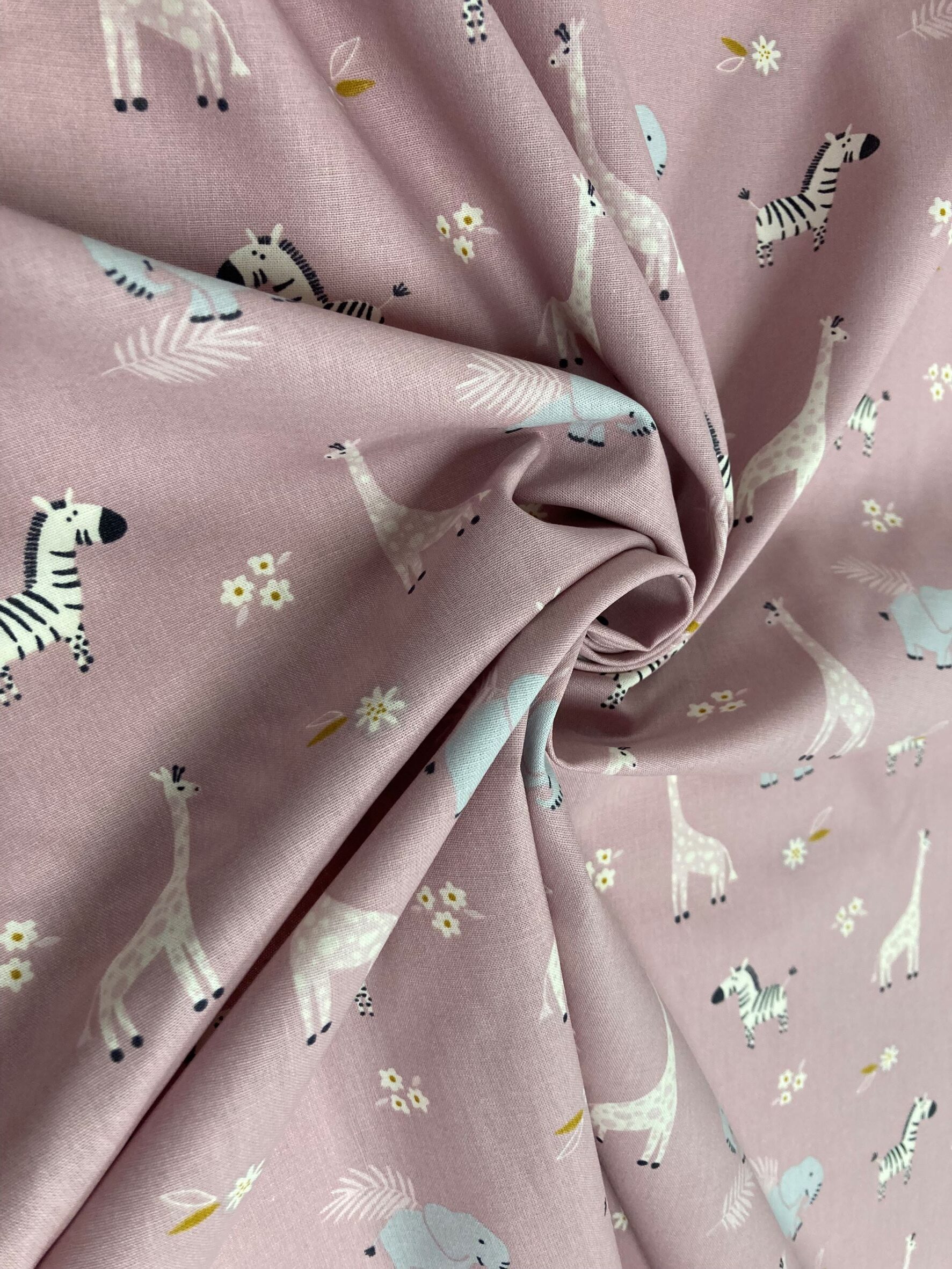 Algodón África Jirafas Rosa Maquillaje