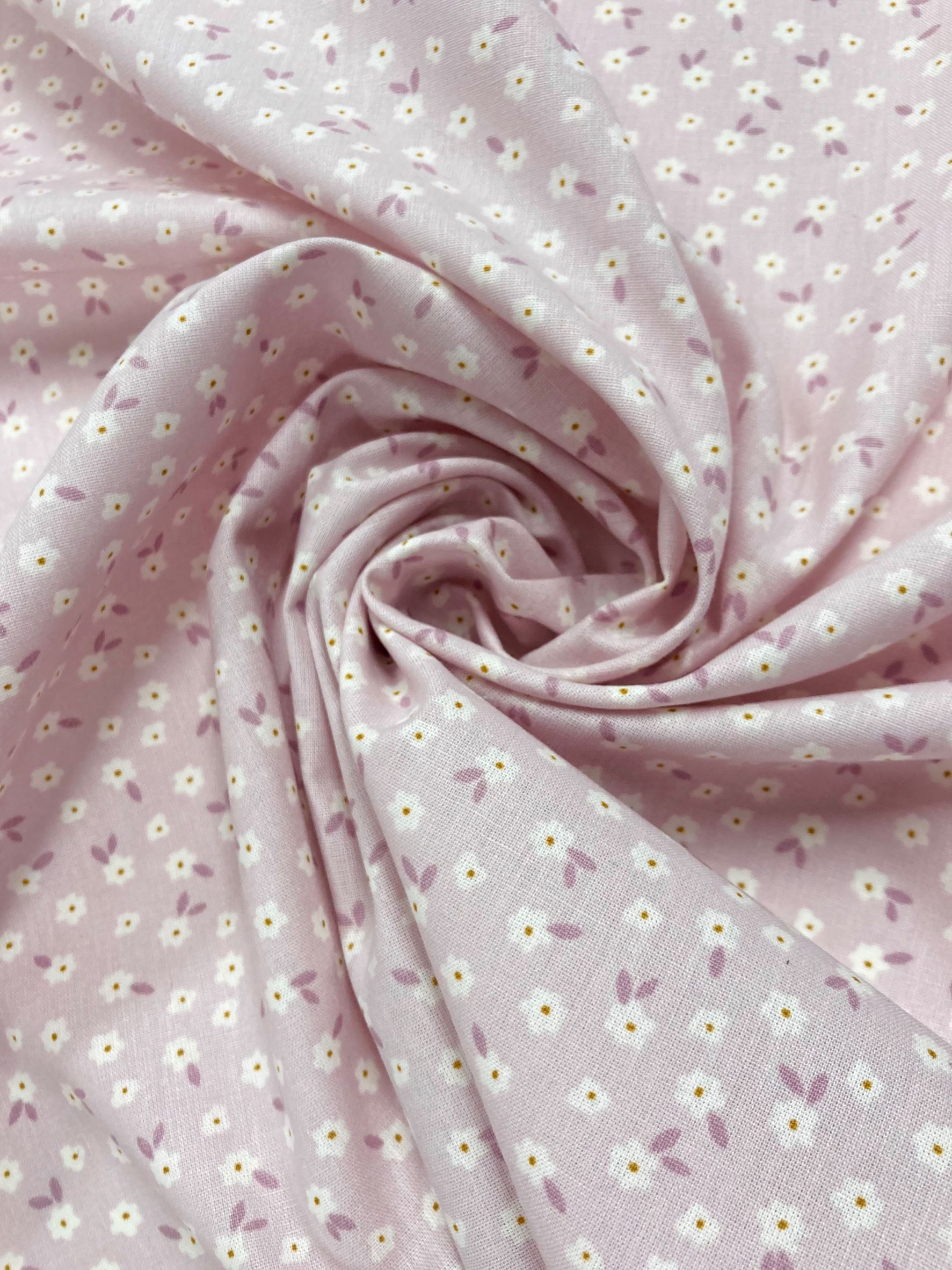 Algodón África Florecillas Rosa Empolvado