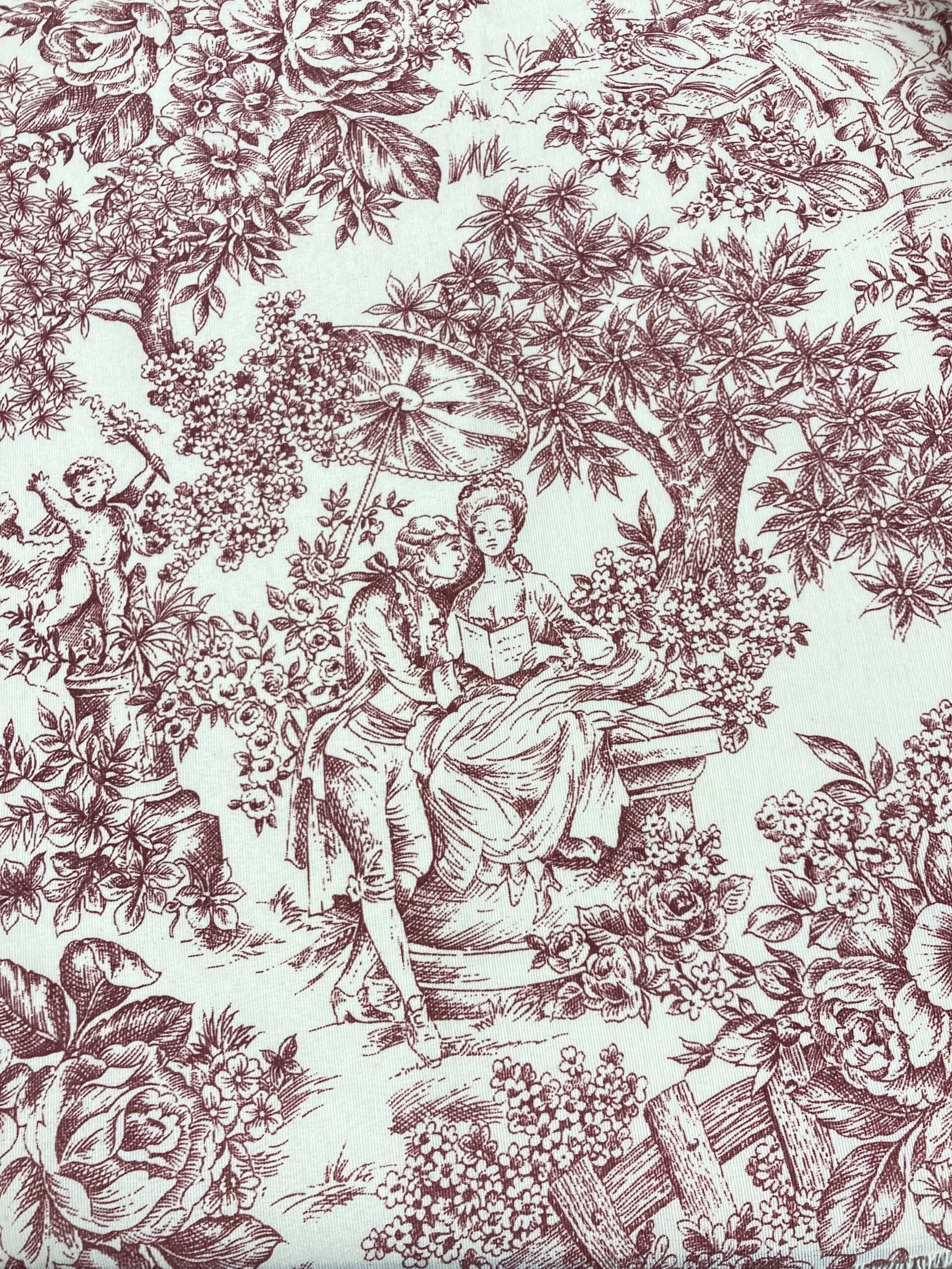 Loneta Toile de Jouy Burdeos