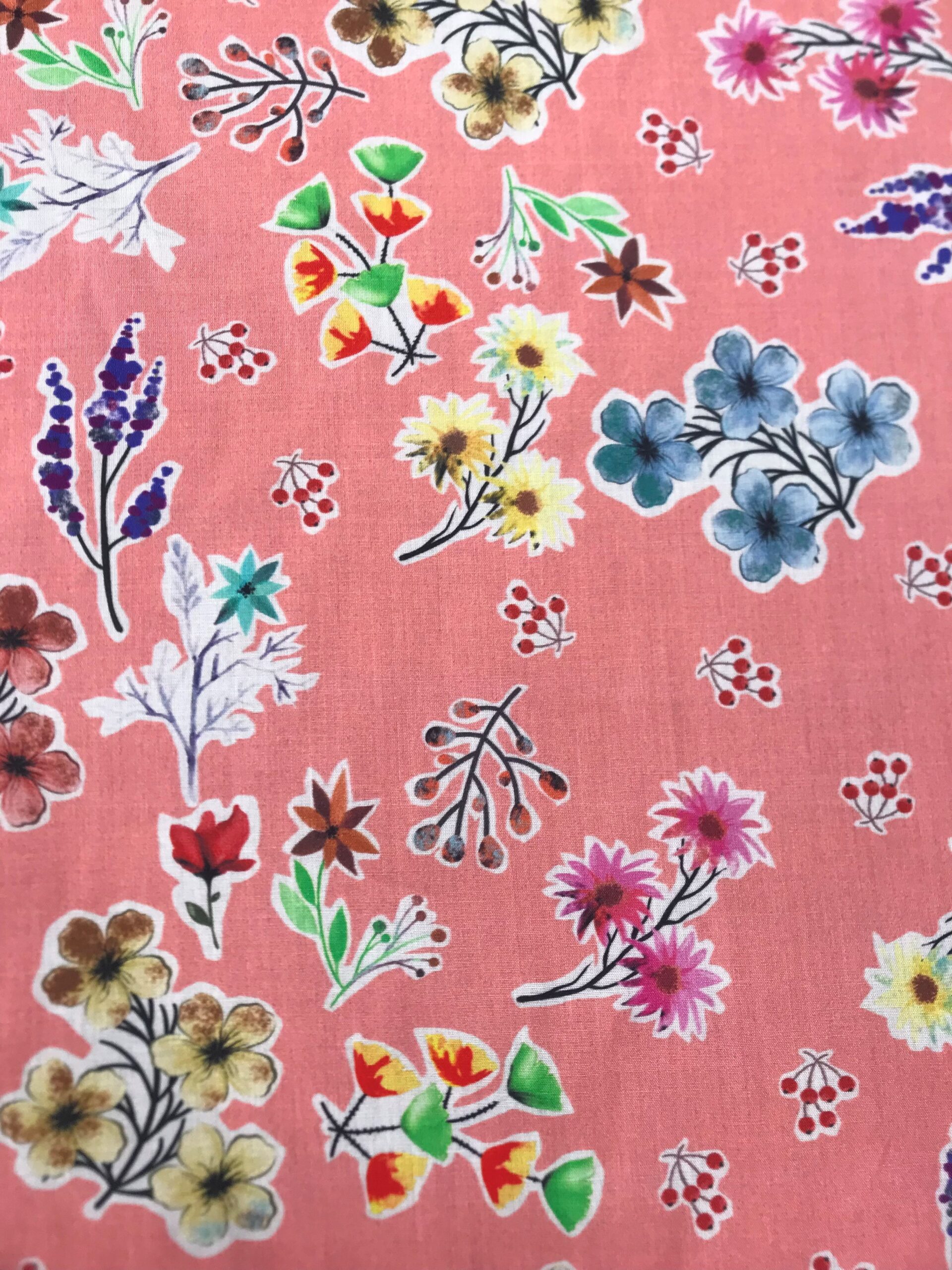 Viscosa f. salmón flores