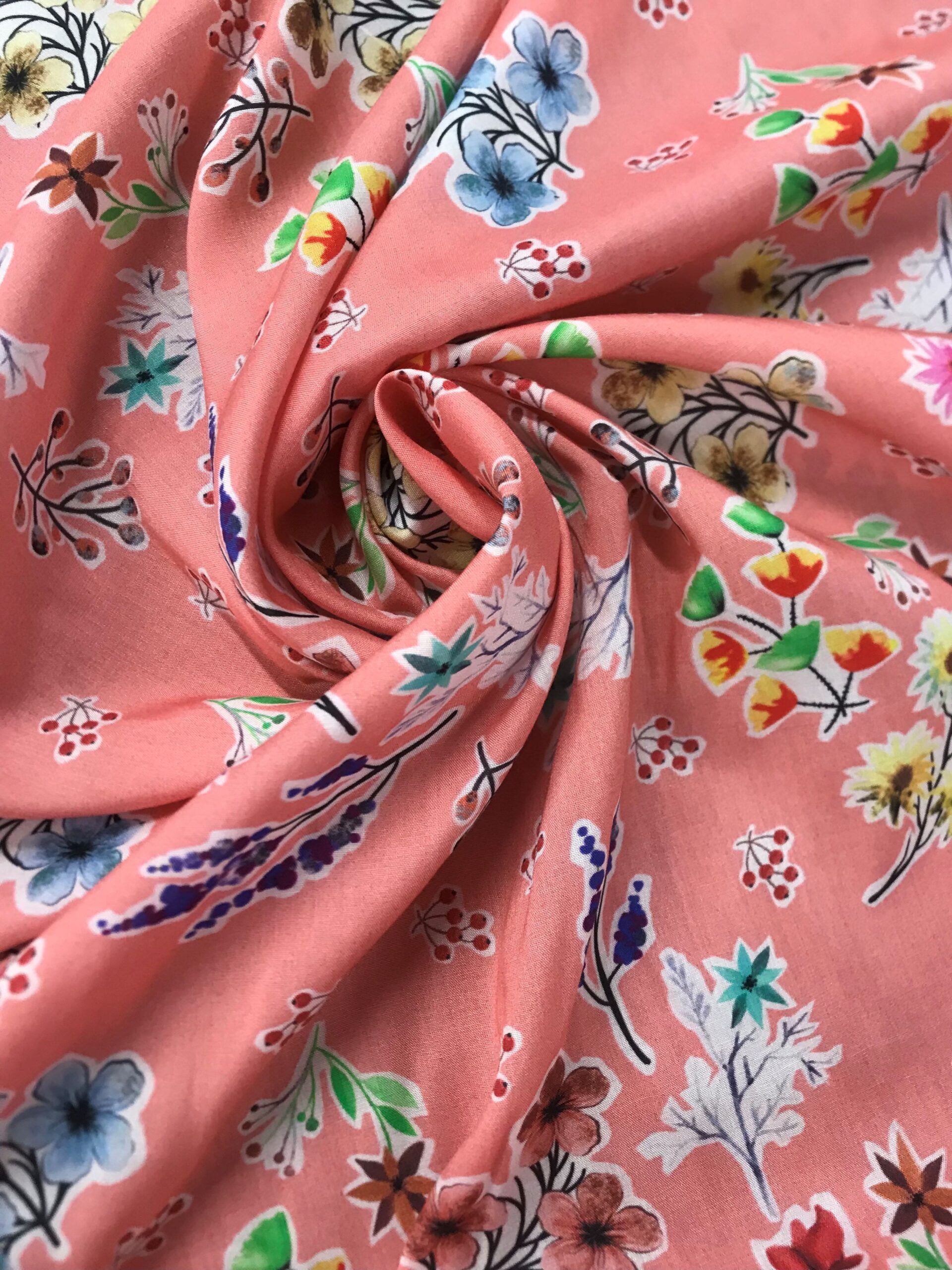 Viscosa f. salmón flores