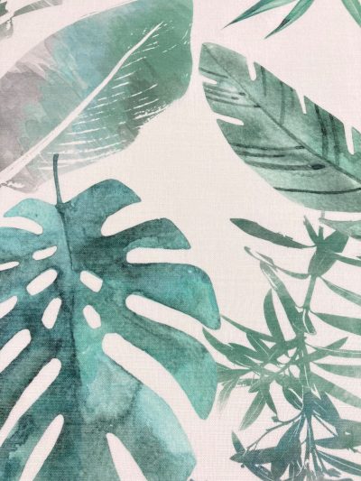 Visillo Blanco Hojas Verdes