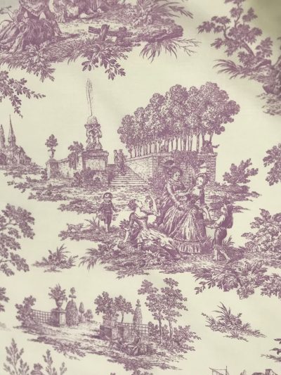 Tela Sabanas Toilé de Jouy Burdeos claro