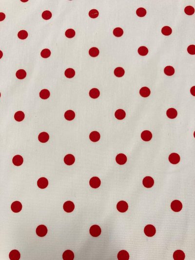 Popelín Flamenca Lunar Rojo F.Blanco