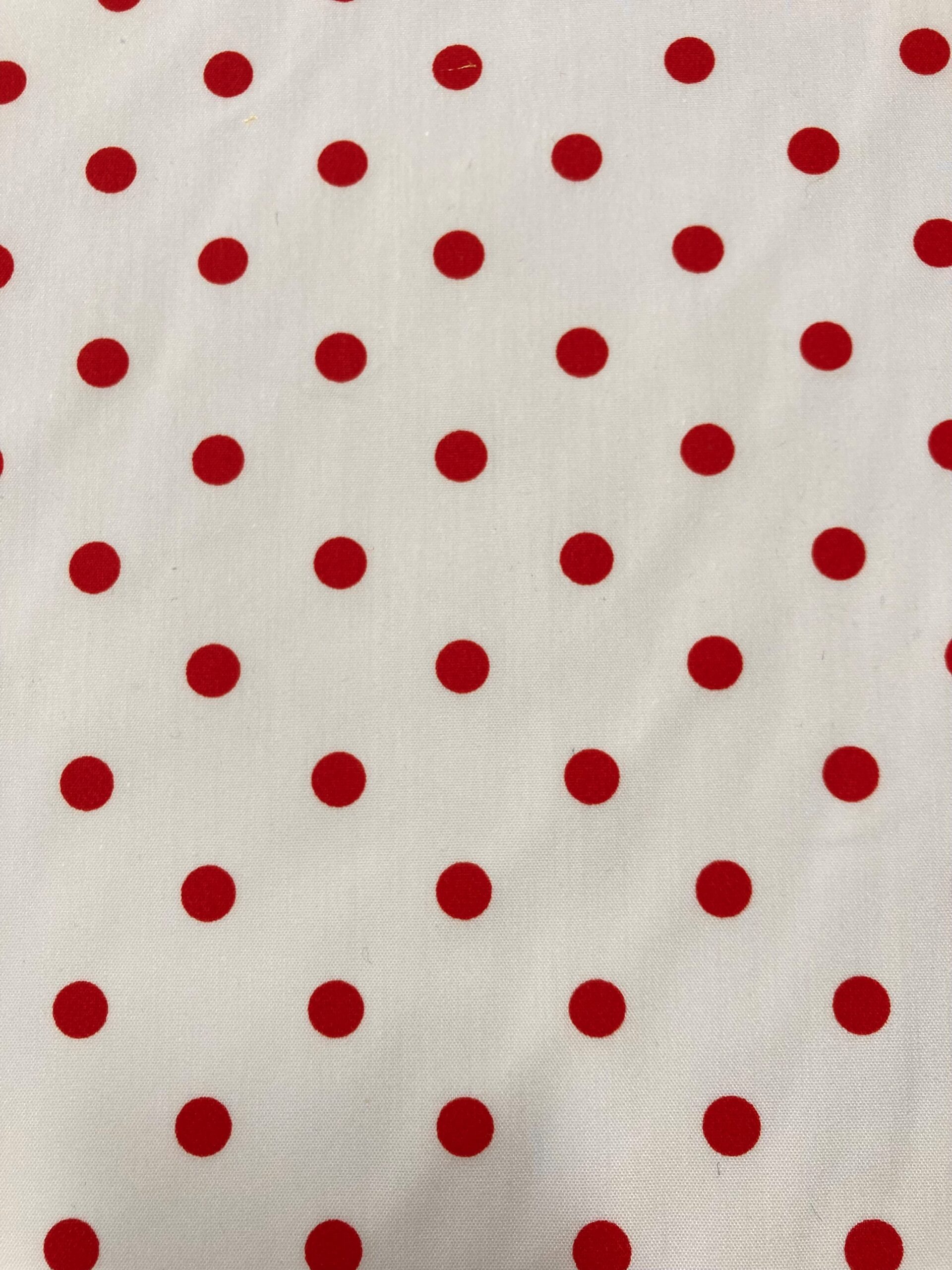 Popelín Flamenca Lunar Rojo F.Blanco