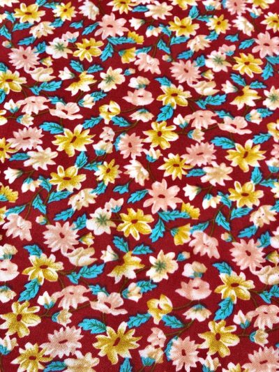 Viscosa f.burdeos estampado flores