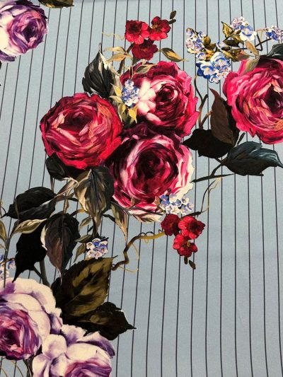 Satén rayas / flores