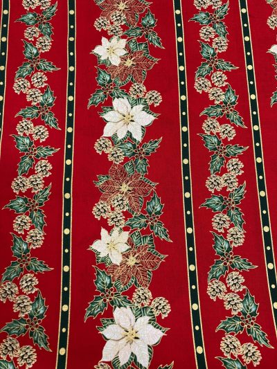 Algodón navidad cenefa f.rojo