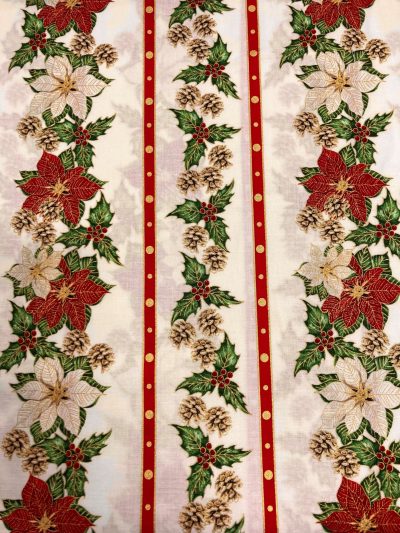 Algodón navidad cenefa f.beige