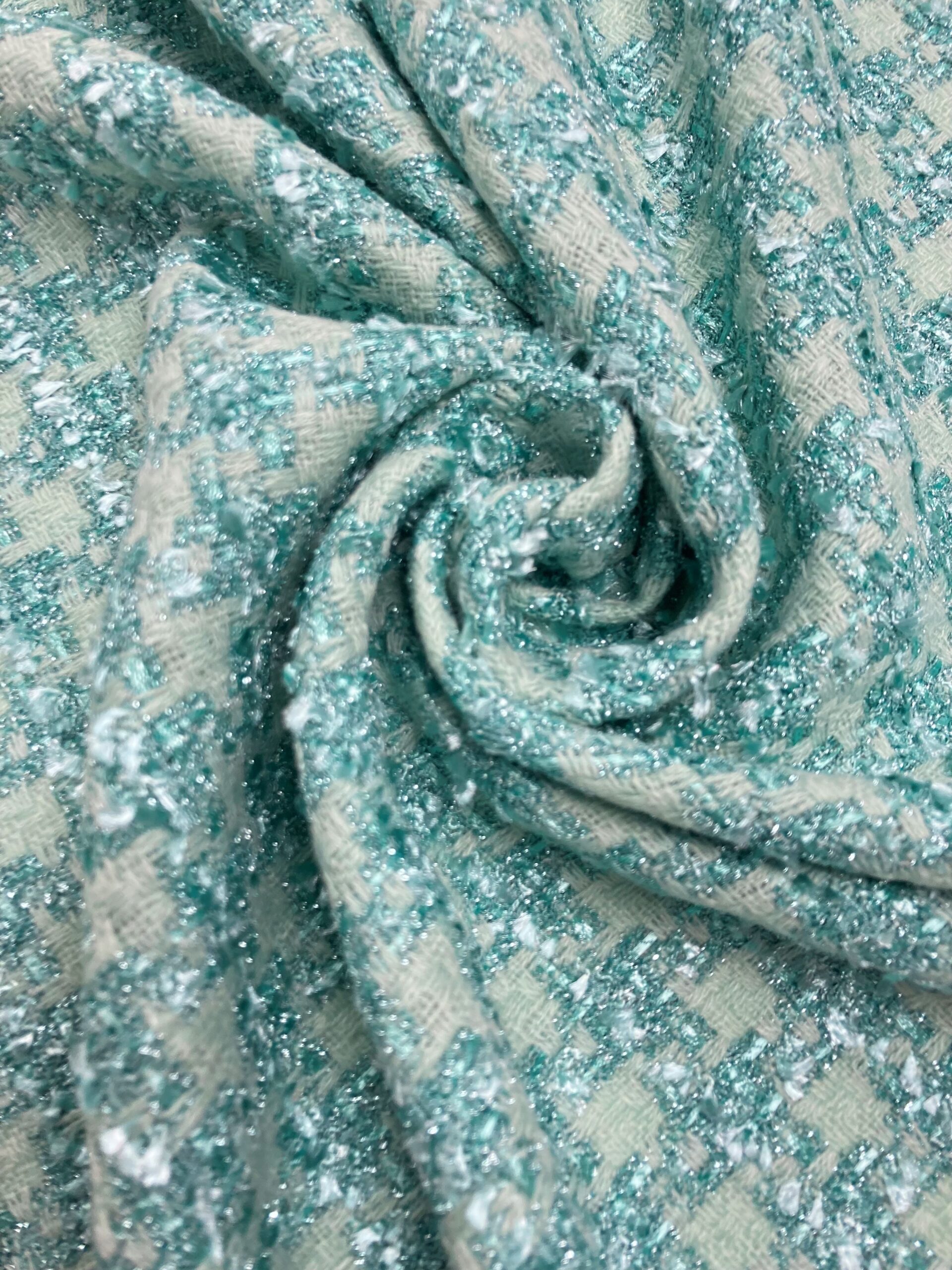 Chanel tweed p.gallo verde agua