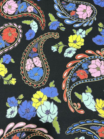 Gabardina elástica cachemir f.negro