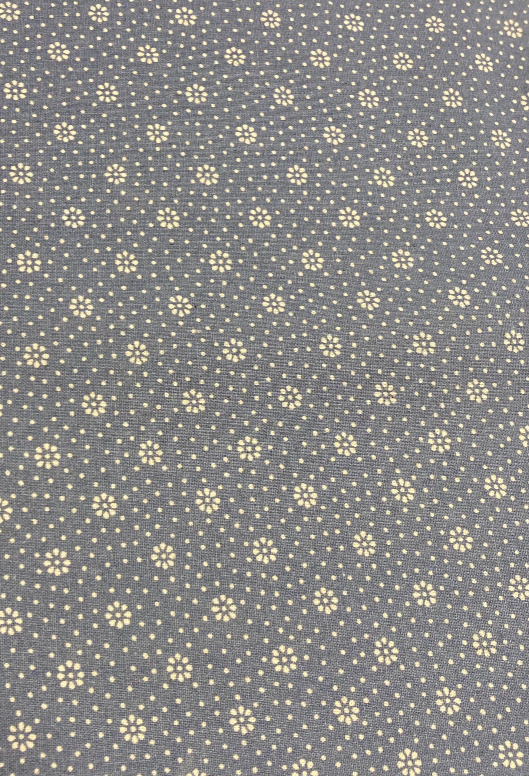 Algodón Mireia flor/lunar f.azul