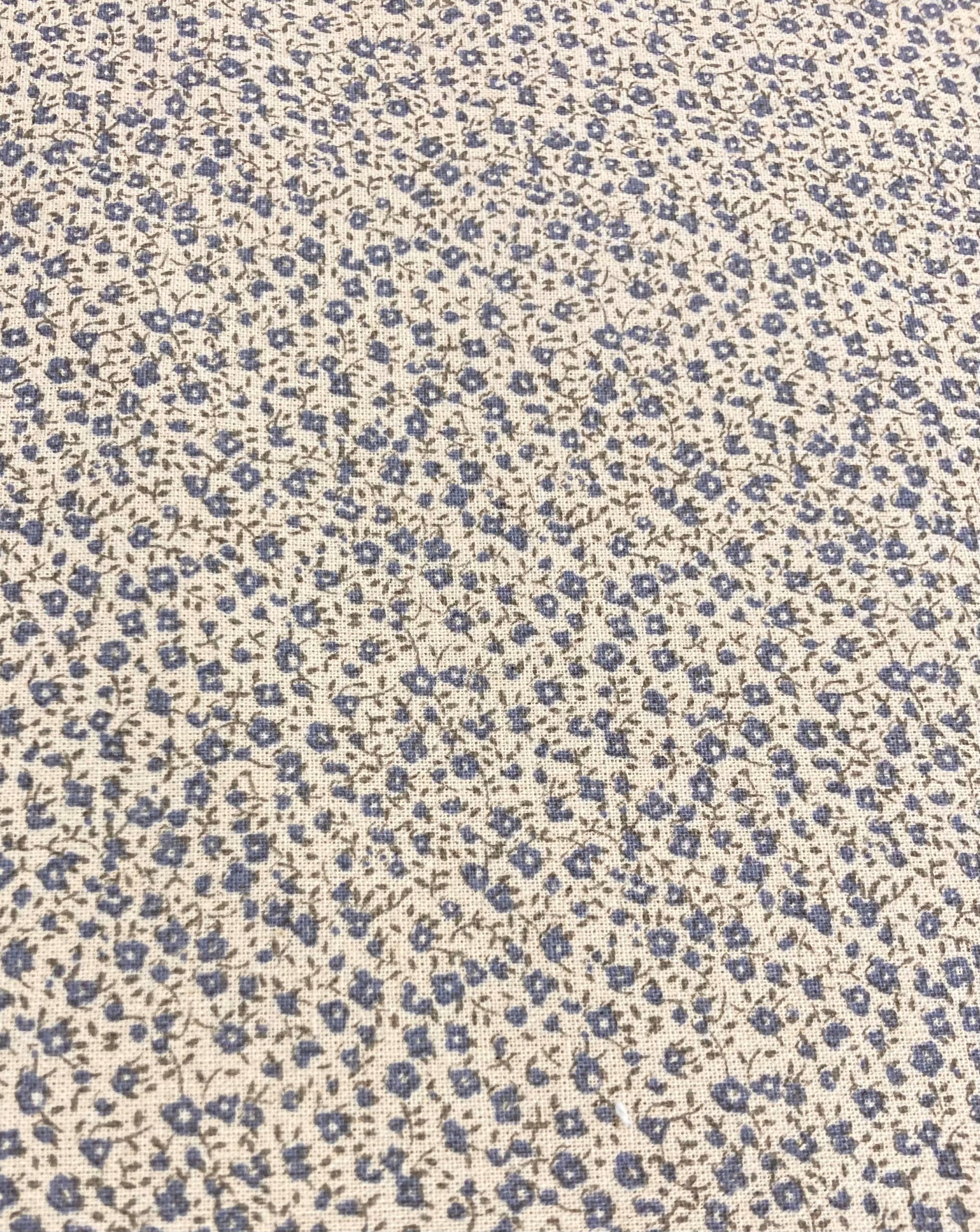 Algodón Mireia florecillas azul