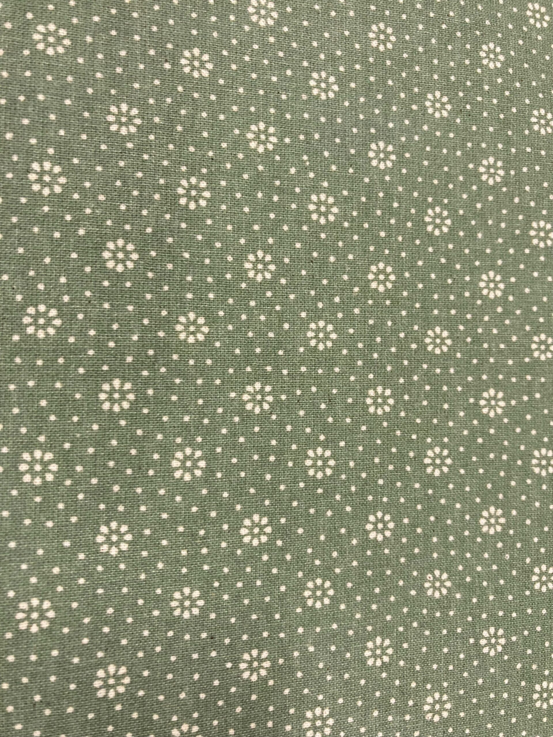 Algodón Mireia flor/lunar f.verde