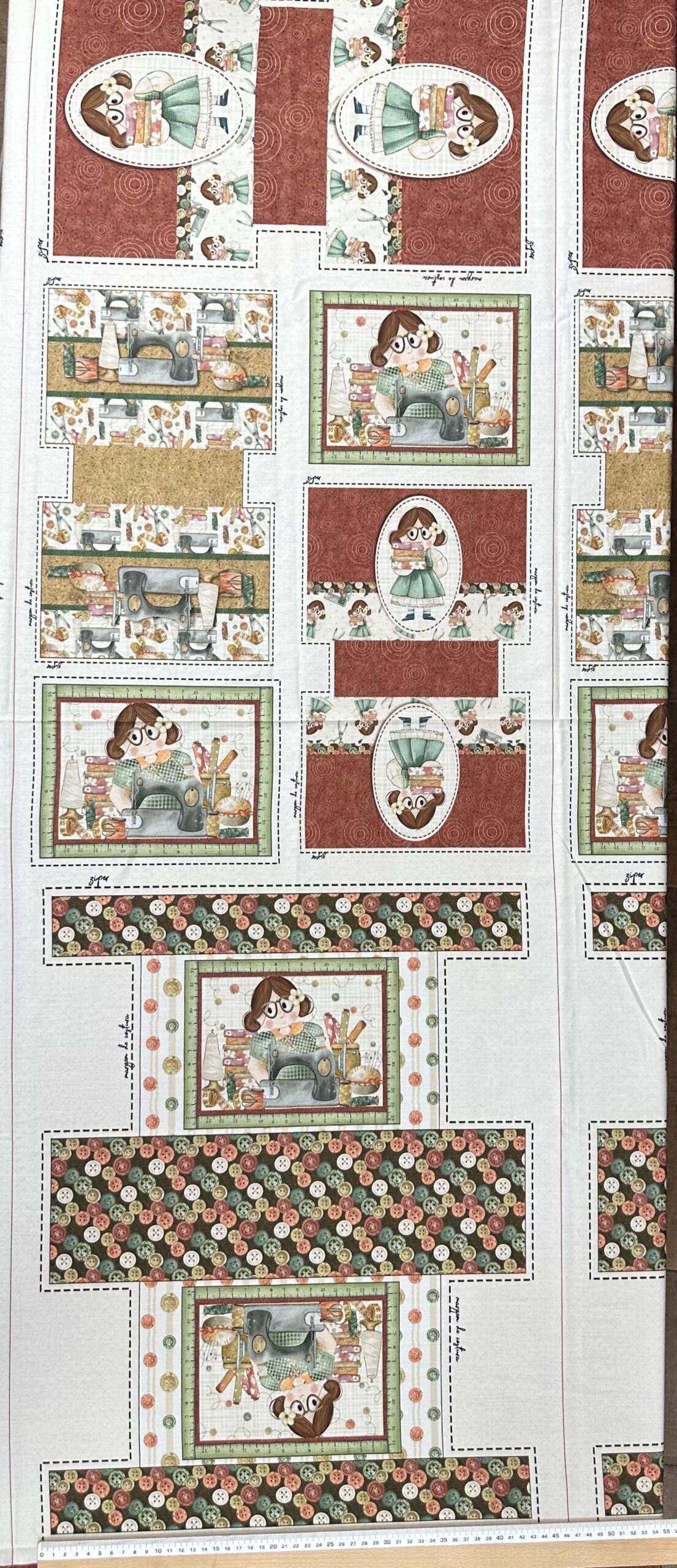 Panel algodón Costura botones