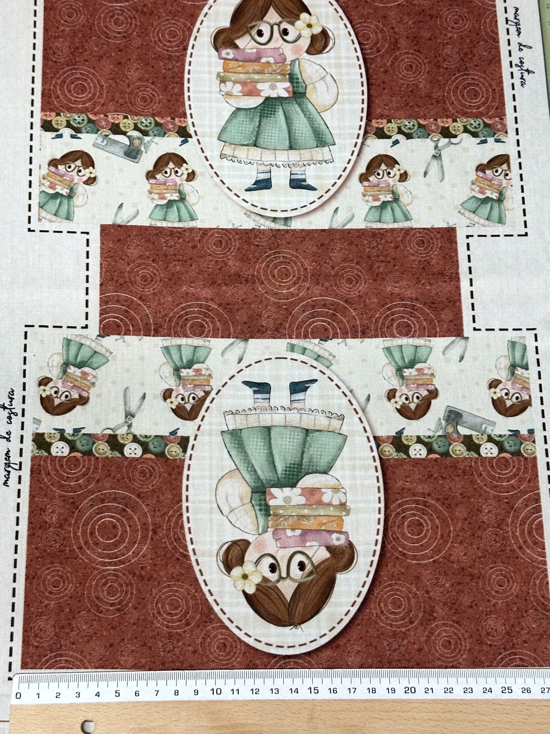 Panel algodón Costura botones