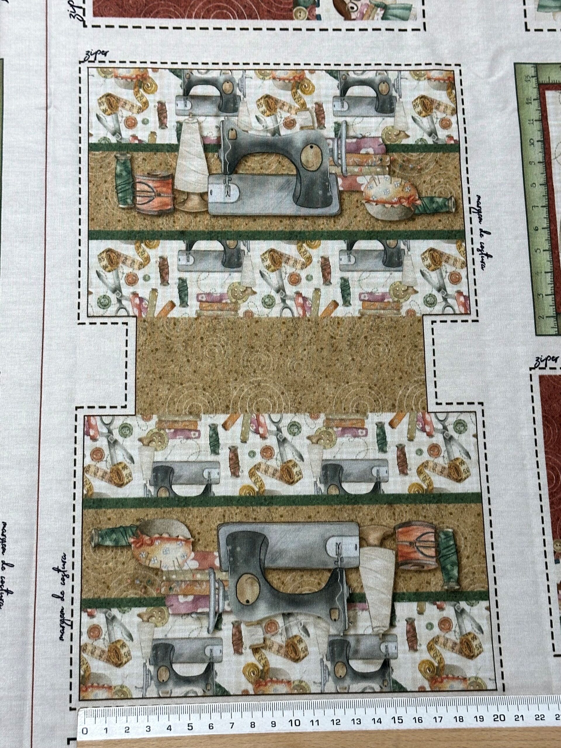 Panel algodón Costura botones